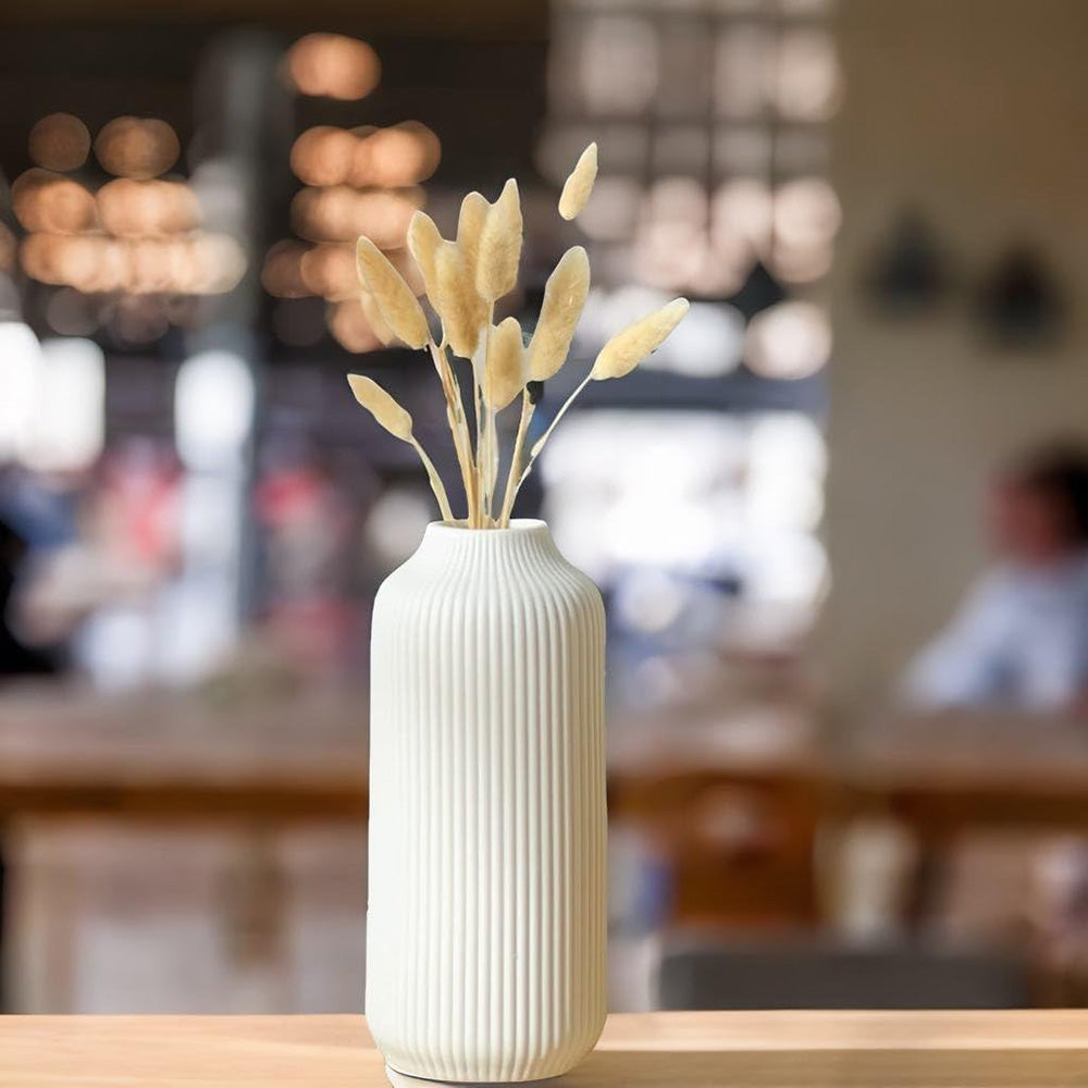 Ribbed Ceramic Vase
