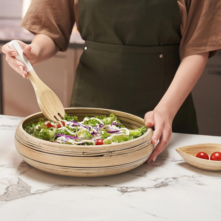 Handcrafted Bamboo Serving Bowl