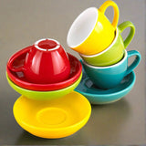 Vibrant Colors Espresso Cups and Saucers