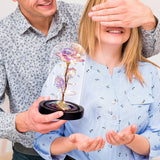 Light up Glass Rose in Glass Dome