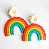 Handmade Rainbow Daisy Earrings