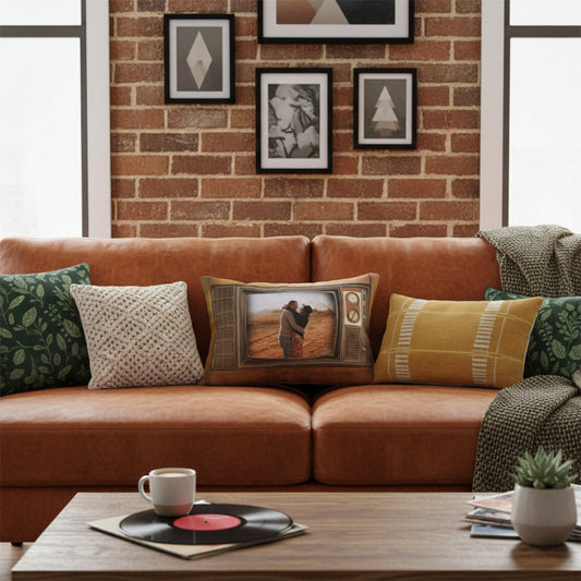 Personalized Vintage Television Throw Pillow