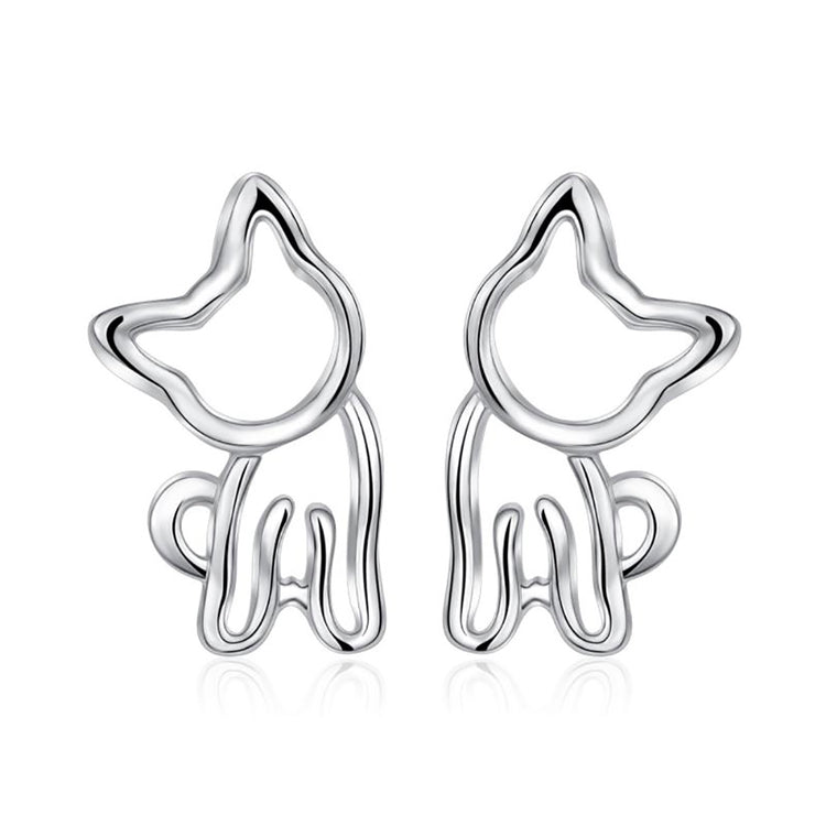 Silver Cat Earrings