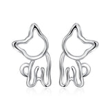Silver Cat Earrings