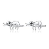 Silver Sloth Earrings