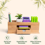 Small Bamboo Caddy Desk Organizer