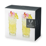Crystal Tiki Tall Cocktail Glasses Set of 2
