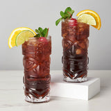 Crystal Tiki Tall Cocktail Glasses Set of 2