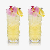 Crystal Tiki Tall Cocktail Glasses Set of 2
