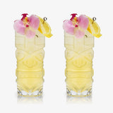 Crystal Tiki Tall Cocktail Glasses Set of 2