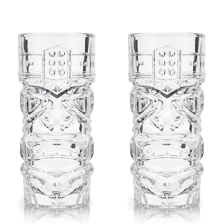 Crystal Tiki Tall Cocktail Glasses Set of 2
