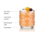Crystal Tiki Lowball Cocktail Glasses Set Of 2