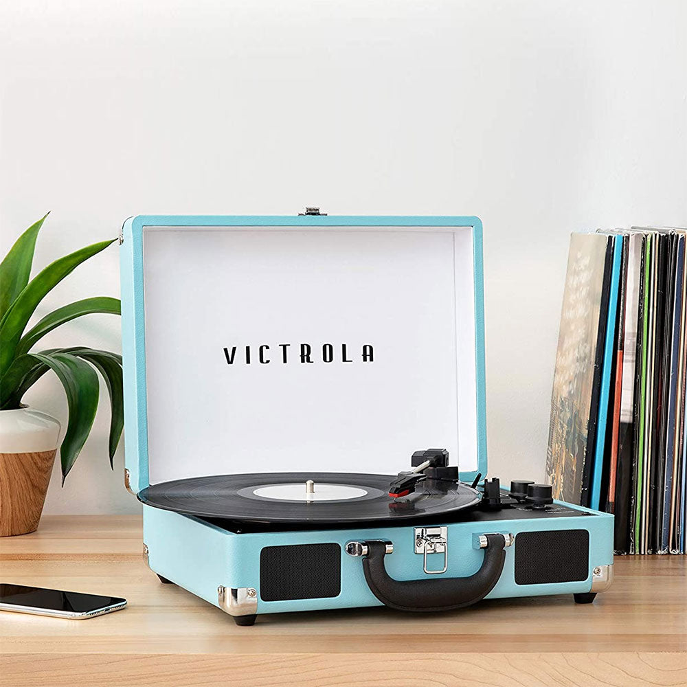 Bluetooth Suitcase Record Player with Built-In Speakers