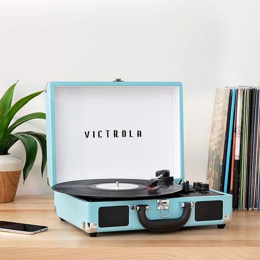 Bluetooth Suitcase Record Player with Built-In Speakers