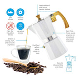 Stove Top Moka Pot White