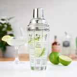 Glass Cocktail Shaker with Cocktail Recipes