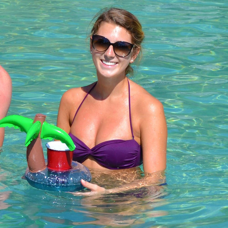 Inflatable Palm Tree Pool Drink Holder 3 Pack