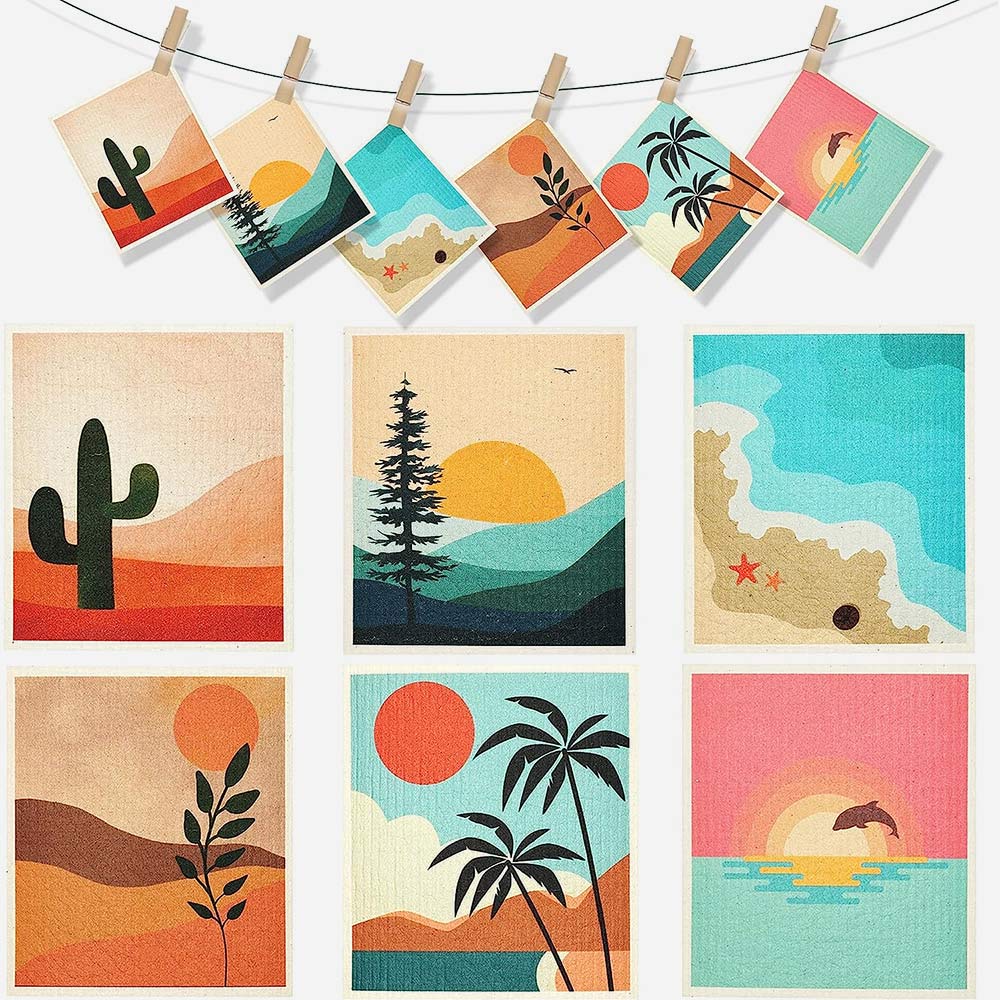 Reusable Swedish Kitchen Dishcloths 6 Pcs