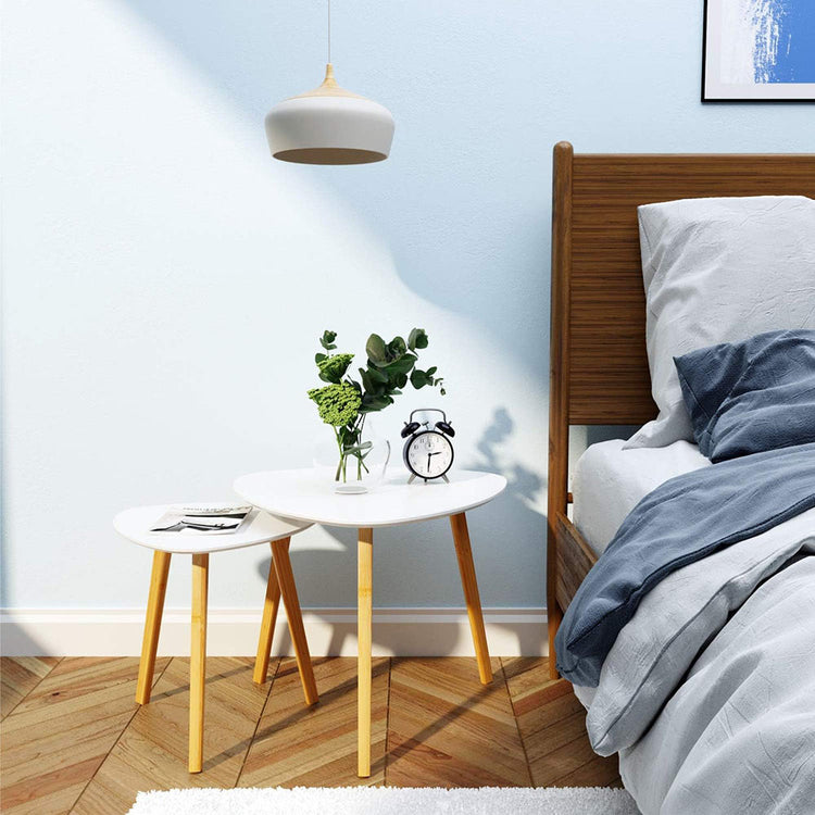 Bamboo Nesting Coffee Tables Set of 2