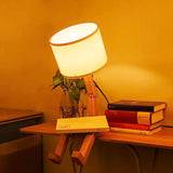 Wooden Figure Table Lamp