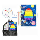 Pop Rocket Lined Spiral Notebook With 6 Multicolor Pen
