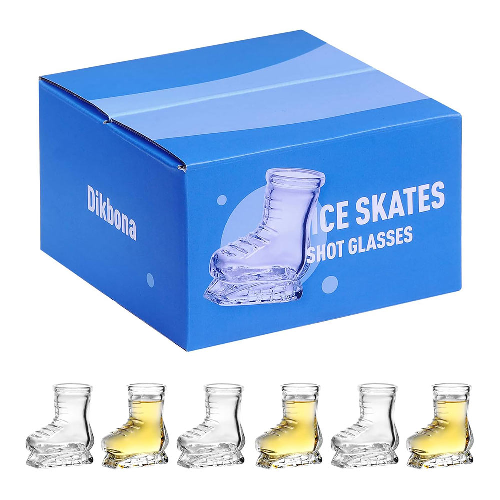 Ice Skates Shot Glass Set of 6