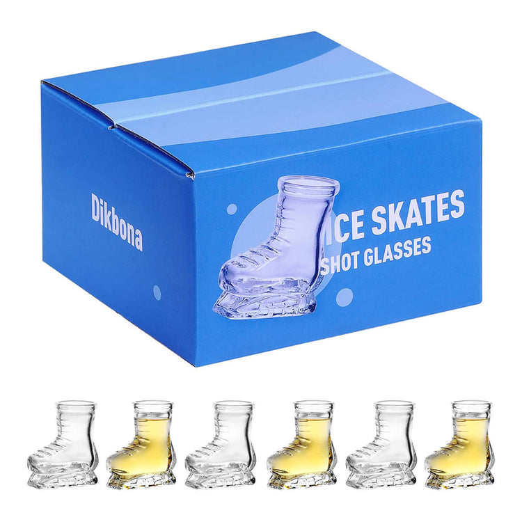 Ice Skates Shot Glass Set of 6