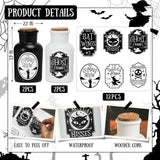 4 Potion Bottles with 12Pcs Label Stickers for Halloween
