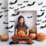 Halloween 3D Bats Wall Stickers Decoration 60PCS