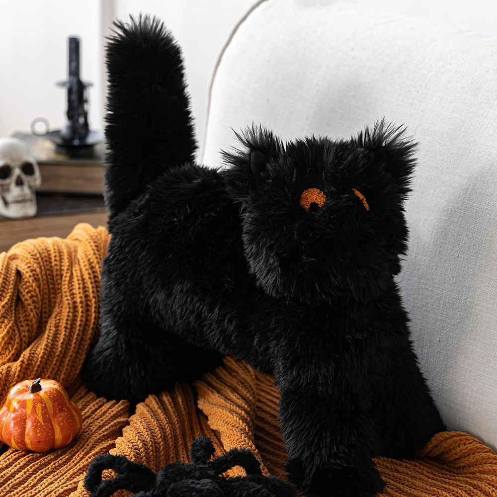 Halloween Scaredy Cat Throw Pillow