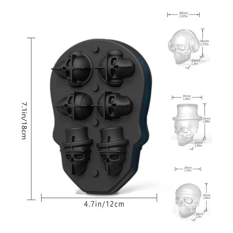 Skull Ice Cube & Chocolate Mold with Lid