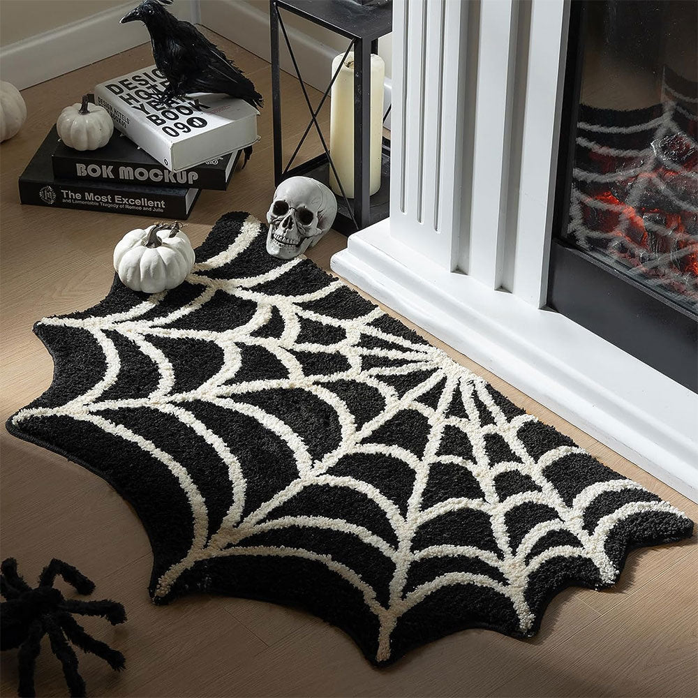 Black Spider Web Rug