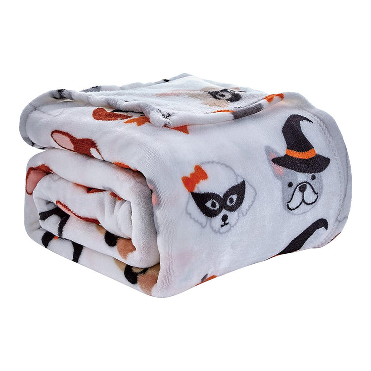 Dogs in Costumes Halloween Throw Blanket