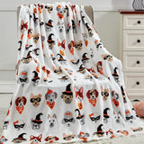 Dogs in Costumes Halloween Throw Blanket