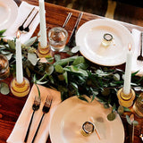 Amber Glass Candlestick Holders 3 Pcs