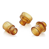 Amber Glass Candlestick Holders 3 Pcs