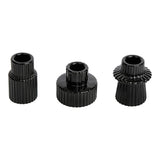 Black Glass Candlestick Holders 3 Pcs