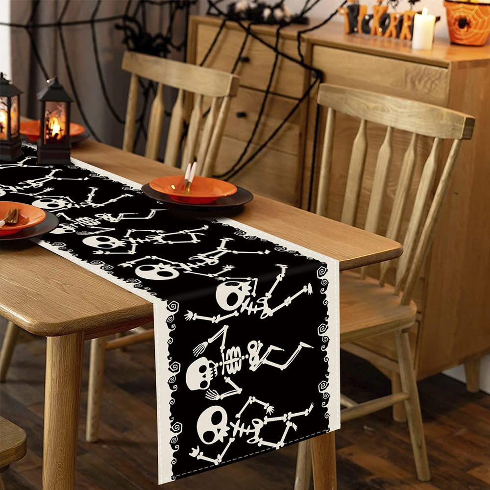 Halloween Dancing Skeleton Table Runner