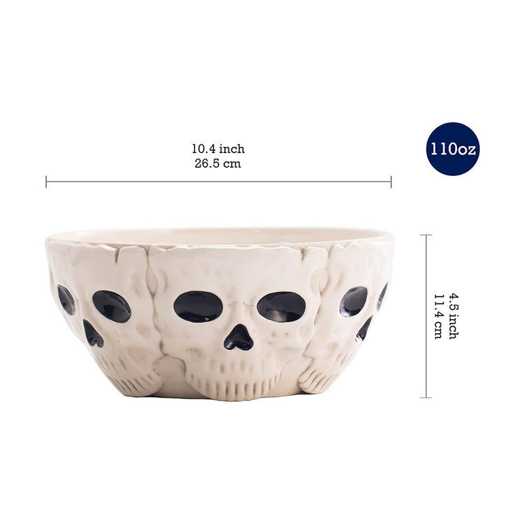 Halloween Skull Ceramic Serving Bowl