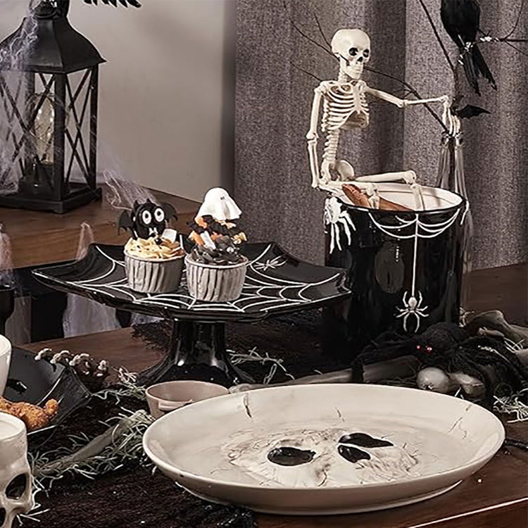 Halloween Skull Ceramic Oval Platter