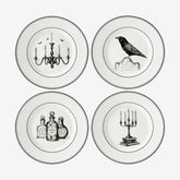 Vintage Halloween 4-Piece Dessert Plate Set