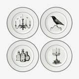 Vintage Halloween 4-Piece Dessert Plate Set
