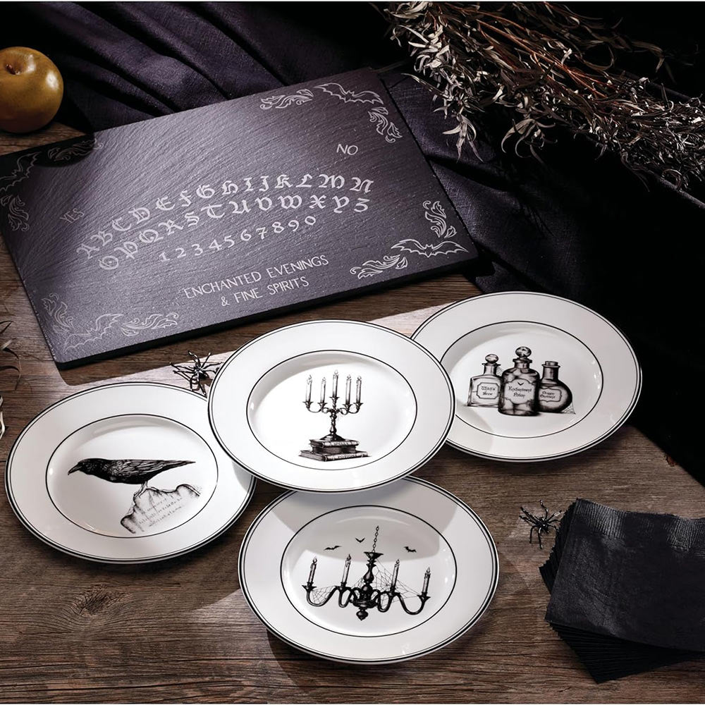 Vintage Halloween 4-Piece Dessert Plate Set