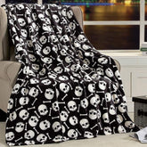 Halloween Skull & Bones Lightweight Throw Blanket