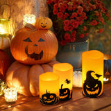 Halloween Flameless LED Candles Pumpkin Decals
