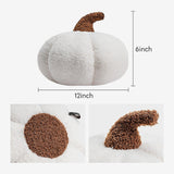 Teddy Fleece Pumpkin Throw Pillow White
