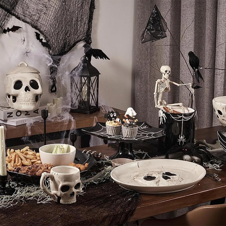 Halloween Spider Web Ceramic Cake Stand