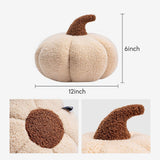 Teddy Fleece Pumpkin Throw Pillow Off White