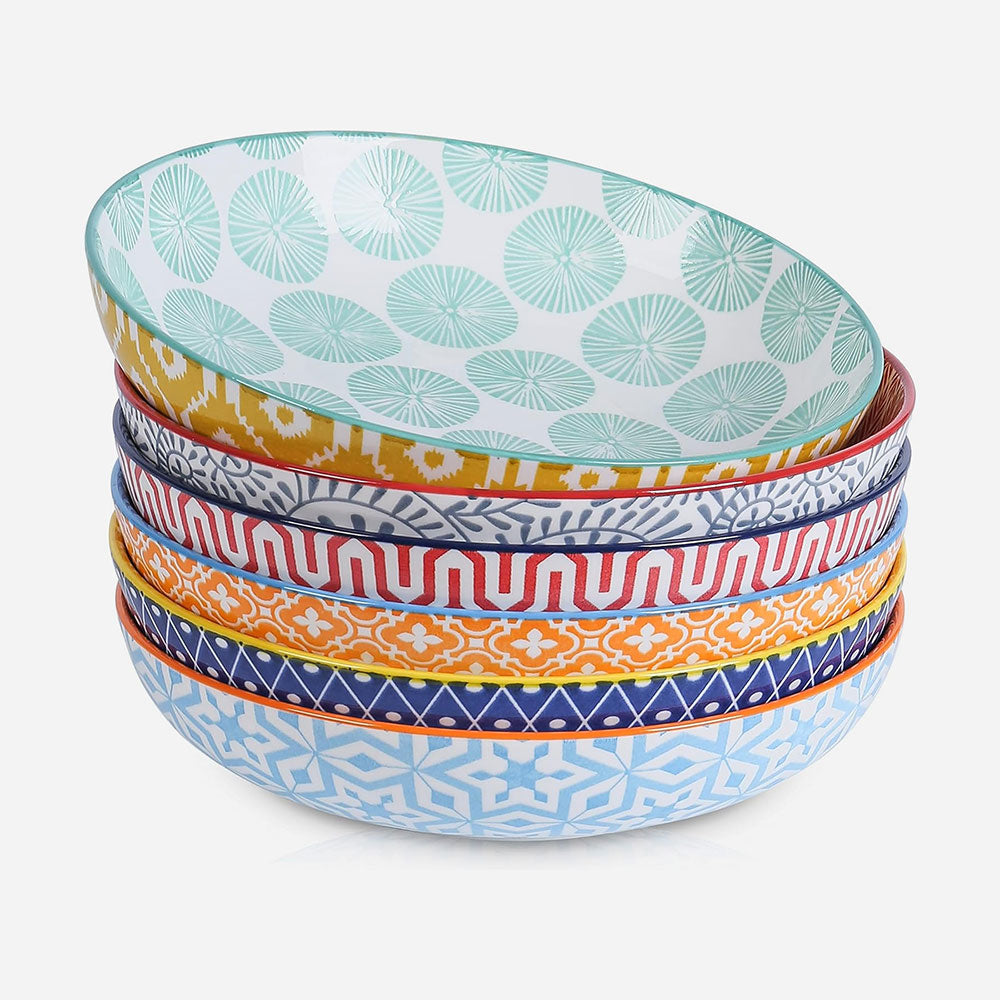 Ceramic Pasta Bowls Set of 6