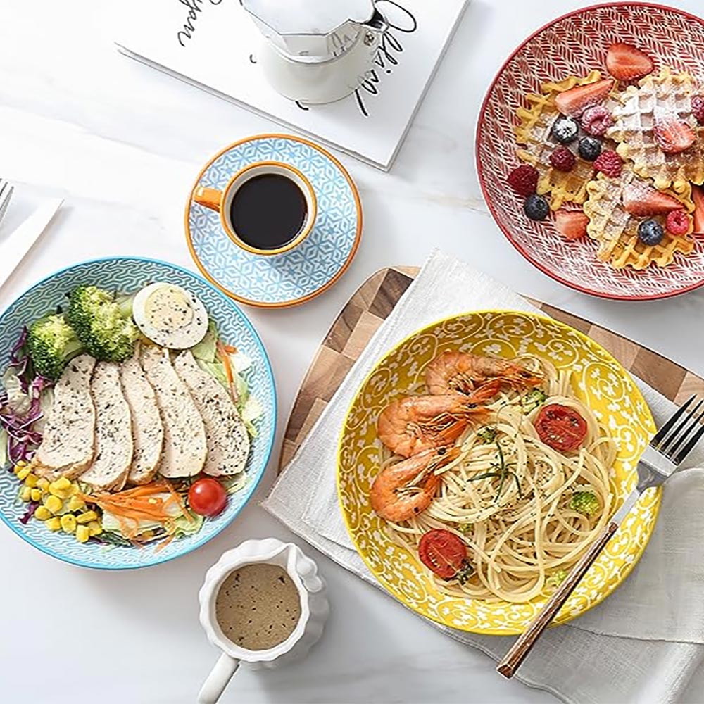 Ceramic Pasta Bowls Set of 6